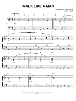 page one of Walk Like A Man (Easy Piano)