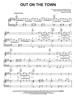 page one of Out On The Town (Piano, Vocal & Guitar Chords (Right-Hand Melody))