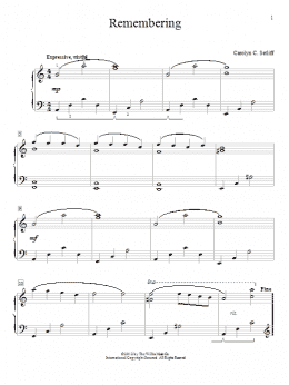 page one of Remembering (Educational Piano)