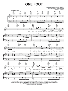 page one of One Foot (Piano, Vocal & Guitar Chords (Right-Hand Melody))