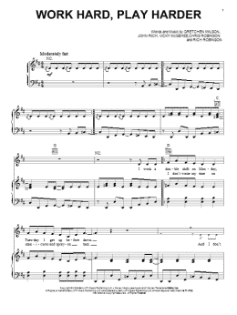 page one of Work Hard, Play Harder (Piano, Vocal & Guitar Chords (Right-Hand Melody))