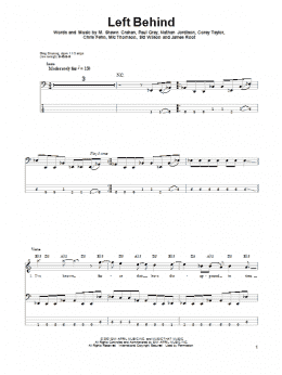 page one of Left Behind (Bass Guitar Tab)