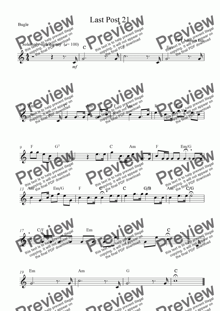 page one of Last post 21  Piano Arrangement