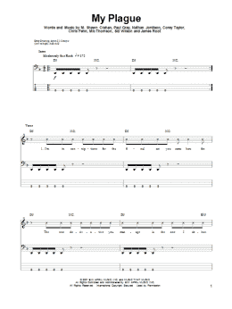 page one of My Plague (Bass Guitar Tab)