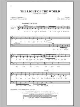 page one of The Light Of The World (SAB Choir)