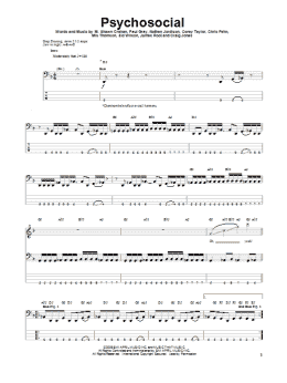 page one of Psychosocial (Bass Guitar Tab)