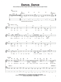 page one of Dance, Dance (Bass Guitar Tab)