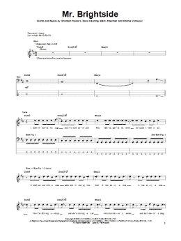 page one of Mr. Brightside (Bass Guitar Tab)