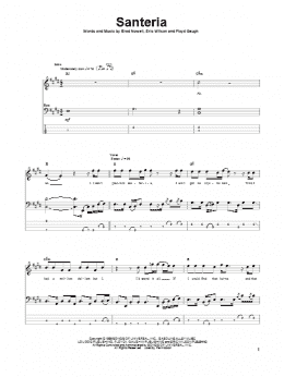page one of Santeria (Bass Guitar Tab)