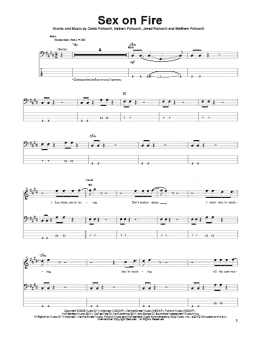 page one of Sex On Fire (Bass Guitar Tab)