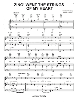 page one of Zing! Went The Strings Of My Heart (Piano, Vocal & Guitar Chords (Right-Hand Melody))