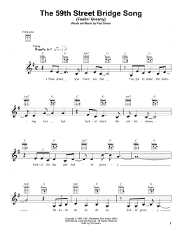 page one of The 59th Street Bridge Song (Feelin' Groovy) (Ukulele)