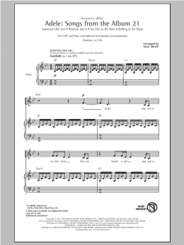 page one of Adele: Songs From The Album 21 (Medley) (SAB Choir)