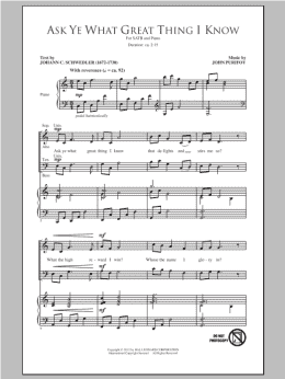 page one of Ask Ye What Great Thing I Know (SATB Choir)