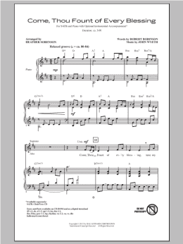page one of Come, Thou Fount Of Every Blessing (SATB Choir)