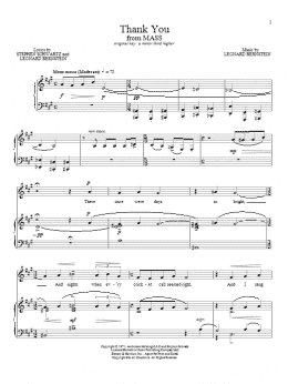 page one of Thank You (Piano & Vocal)