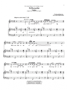 page one of Silhouette (Galilee) (Piano & Vocal)