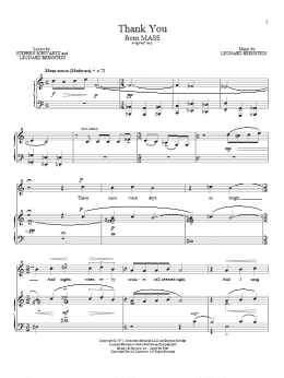 page one of Thank You (Piano & Vocal)