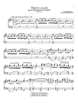 page one of There's A Law (Piano & Vocal)