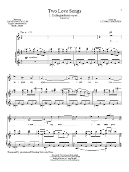 page one of Extinguish My Eyes (Piano & Vocal)