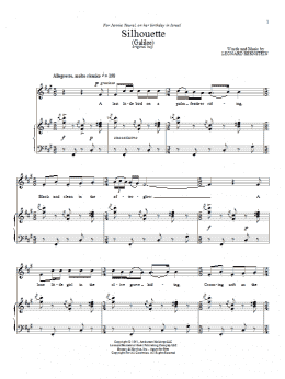 page one of Silhouette (Galilee) (Piano & Vocal)