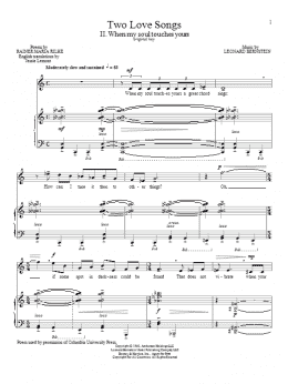 page one of When My Soul Touches Yours (Piano & Vocal)
