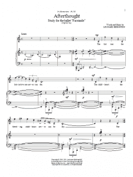 page one of Afterthought (Piano & Vocal)