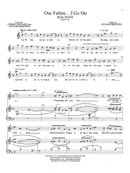 page one of Our Father... I Go On (Piano & Vocal)