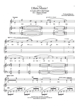 page one of I Hate Music! (Piano & Vocal)