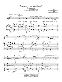 page one of Mommy, Are You Here (Dede's Aria) (Piano & Vocal)