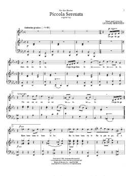 page one of Piccola Serenata (Piano & Vocal)