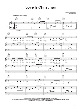 page one of Love Is Christmas (Piano, Vocal & Guitar Chords)