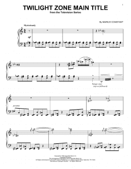 page one of Twilight Zone Main Title (Piano Solo)
