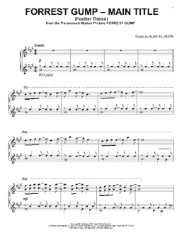 page one of Forrest Gump - Main Title (Feather Theme) (Piano Solo)