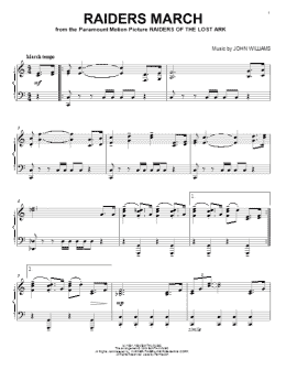 page one of Raiders March (Piano Solo)