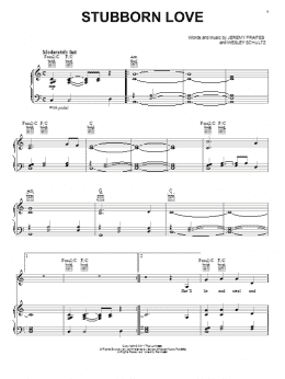page one of Stubborn Love (Piano, Vocal & Guitar Chords (Right-Hand Melody))