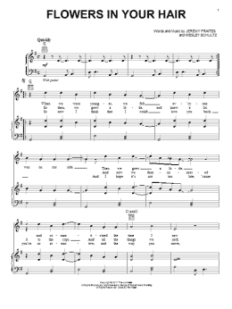 page one of Flowers In Your Hair (Piano, Vocal & Guitar Chords (Right-Hand Melody))