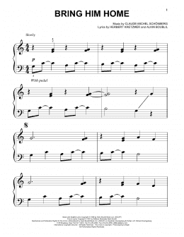 page one of Bring Him Home (Beginning Piano Solo)