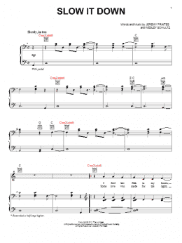 page one of Slow It Down (Piano, Vocal & Guitar Chords (Right-Hand Melody))