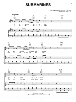 page one of Submarines (Piano, Vocal & Guitar Chords (Right-Hand Melody))