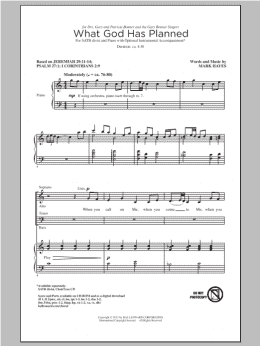 page one of What God Has Planned (SATB Choir)