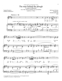 page one of The Man Behind The Plow (Le Pauvre Laboureur) (Piano & Vocal)