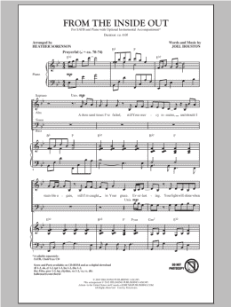 page one of From The Inside Out (SATB Choir)