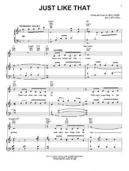 page one of Just Like That (Piano, Vocal & Guitar Chords (Right-Hand Melody))