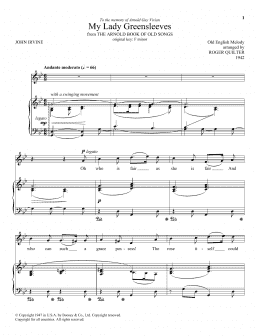 page one of My Lady Greensleeves (Piano & Vocal)