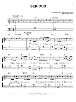 page one of Serious (Easy Piano)
