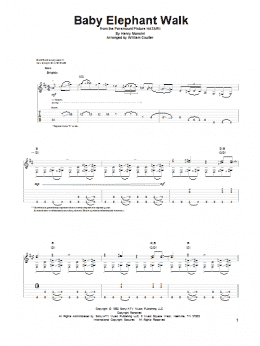 page one of Baby Elephant Walk (Solo Guitar)