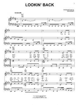 page one of Lookin' Back (Piano, Vocal & Guitar Chords (Right-Hand Melody))