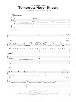 page one of Tomorrow Never Knows (Guitar Tab)