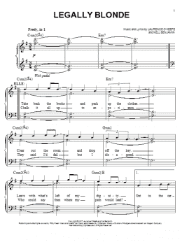 page one of Legally Blonde (Easy Piano)